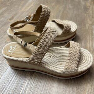 Marc Fisher Women's Gabli Espadrille Braided Tan Platform Sandals 10M